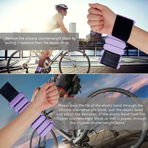 Ankle Weights for Women Men, Adjustable Wrist Weighted Bracelet for Home Gym Workout, Walking, Running, Travel, Pilate, Yoga, Exercise,Barre,Strength Training. Set of 2 (1Lb Each) in Saudi Arabia