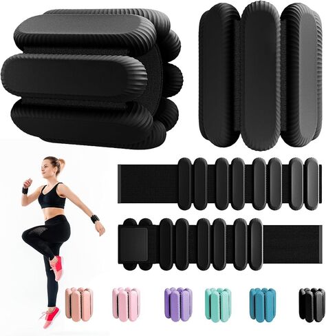 Ankle Weights for Women Men, Adjustable Wrist Weighted Bracelet for Home Gym Workout, Walking, Running, Travel, Pilate, Yoga, Exercise,Barre,Strength Training. Set of 2 (1Lb Each) in Saudi Arabia