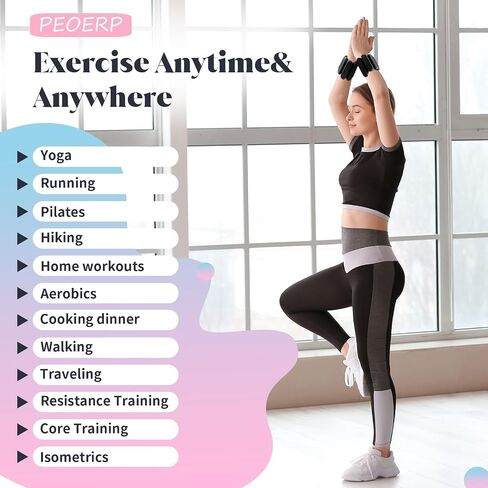 Ankle Weights for Women Men, Adjustable Wrist Weighted Bracelet for Home Gym Workout, Walking, Running, Travel, Pilate, Yoga, Exercise,Barre,Strength Training. Set of 2 (1Lb Each) in Saudi Arabia