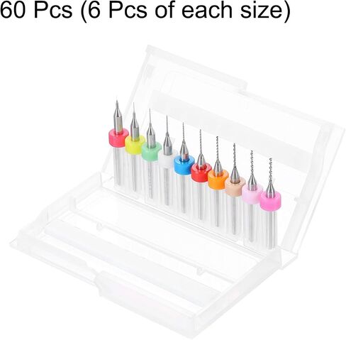 HARFINGTON 3 Set (30pcs) PCB Drill Bit Set 1/8" Shank 0.1mm-1mm Tungsten Carbide Micro Twist Drill Bits Tools for Print Circuit Board Jewelry Plastic Wood Soft Metal in Saudi Arabia