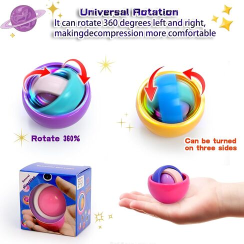 6 Pack Orbit Ball Toy, Fidget Cubes Top Spinning Toy, Great Party Favor Gifts & Creative Decompress Toys, Puzzle Games as Stress Relief Gifts for ADHD Kids Children's Day Gifts in Kuwait