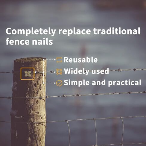 Fence Nails - Steel Wire Fencing Staple for Softwoods, Reuse Fence Staple Fasteners Nails with Wire Fixer, for Wire Mesh and Woven Fencing, Patent Pending in Saudi Arabia