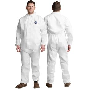 Hazmat Suits | 1 Pack, Large | Disposable Protective Coveralls, Heavy Duty Full Body Painters Suit for Men & Women Without Hood - Breathable & Water Resistant