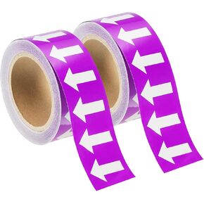 MECCANIXITY Directional Pipe Flow Arrow Adhesive Tape Pipeline Arrow Stickers 2 Inch x 65 Ft Pipe Identification Marking Labels for Pipe Flow Markers, White on Brown Pack of 2 in Kuwait