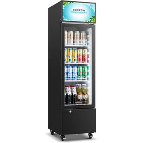 BODEGACOOLER Beverage Refrigerator and Cooler, 10.2 Cu.Ft Commercial Beverage Refrigerator, Commercial Merchandiser Refrigerator For Drinks, Commercial Display Refrigerator with Glass Door Fridge.