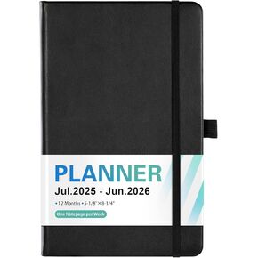 2025 Planner - Weekly & Monthly Planner 2025, Jan 2025 - Dec 2025, 5.12"x 8.25, Faux Leather Cover, Note Pages, Pen Loop, Back Pocket, Perfect Organizer for School, Office and Home
