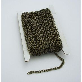 Findings Stop Brand 15ft Spool Round Cable Unfinished Chain-3x2x0.6mm Jewelry Making Supply. (Gun Metal) in Kuwait