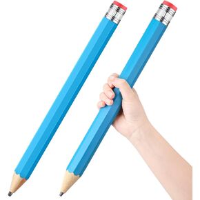 2 Pcs 16 Inch Pencils Wooden Jumbo Pencils Giant Wooden Pencils Funny Big Pencil with Cap Eraser Large Pencil Fun Novelty Gifts for Kids School Kindergarten Home Office Supplies (Orange)