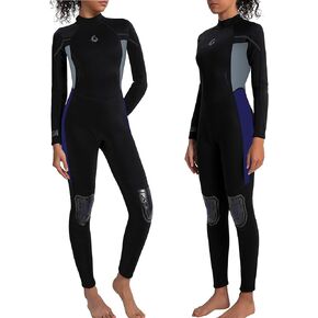 GoldFin Wetsuit for Women, 3mm Wetsuits Fullbody Back Zip Wet Suits Keep Warm in Cold Water