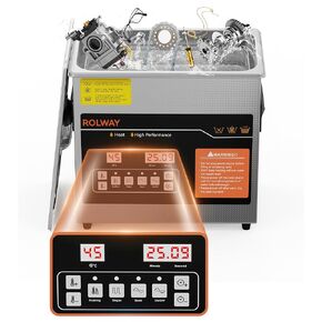 Professional Ultrasonic Cleaner, ROLWAY 40kHz 17L(4.49gal) Jewelry Cleaner with Degas & Gentle Mode, Ultrasonic Jewelry Cleaner with Heater & Timer for 3D Prints, Pipes, Old Tools, Carburetors