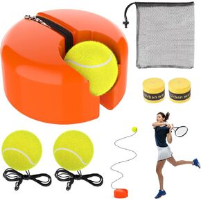 Upgraded Telescopic Tennis Trainer Rebounder Set,Solo Tennis Training Practice Equipment with 3 String Balls, Portable Tennis Trainer Rebound Ball Kit for Beginners Adults Kids Sport Exercise
