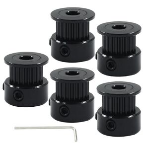 5 Pack GT2 Pulley 20 Teeth 8mm bore Fit 6mm Belt Width, GT2 Timing Belt Pulley Wheel Aluminum for 3D Printer(Silver)