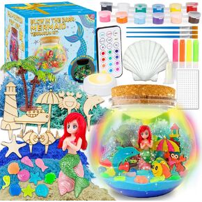 Dinosaur Terrarium Kit for Kids - Arts & Crafts Activities Sets With Glow in The Dark Painting - DIY Dinosaur Toys Birthday Gifts for Boys Age 5, 6, 7, 8, 9, 10, 11 & 12 Year Old(Dinosaur Terrarium) in Saudi Arabia