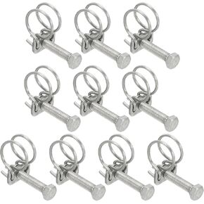PATIKIL 26-30mm Adjustable Double Wire Hose Clamp, 10 Pcs 304 Stainless Steel Wire Hose Clips Pipe Tube Clamps for Dust Collection Rubber PVC Pool Pump Hose