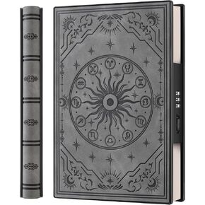 Diary with Built-in Password Lock – Soft Leather Journal for Men & Women, Personal Planner Organizer, Embossed Zodiac Horoscope, 220 Pages, 180° Lay-Flat Design, 100gsm Paper (5.9" x 8.5"), Teal