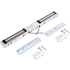 Double Door Electromagnetic Lock 1200LBS 500KG Holding Force Electric Magnetic Double Door Lock 12V Fail Safe NC Mode for Access Control System (DoubleLock500KG)