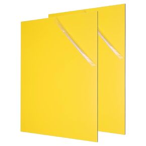 PATIKIL Plastic Sheets, 2Pack 11.73x11.73 Inch ABS Sheet Colorful Board Panel for Sign, DIY, Painting, Art Craft, Yellow/Black