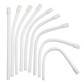 JMU 1000pcs Dental Saliva Ejectors Disposable, White Body White Tip, Evacuation Suction Tips, 10 Bags/Case