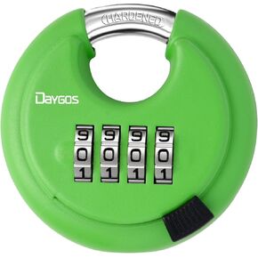 أقفال أقراص مجمعة من DAYGOS للاستخدام في الهواء الطلق - قفل رمز عالي التحمل مكون من 4 أرقام، قفل قرص كومبو لوحدة التخزين، البوابة، السياج، الممر (تكبل 3/8 بوصة، قطعة واحدة، أسود) in Kuwait