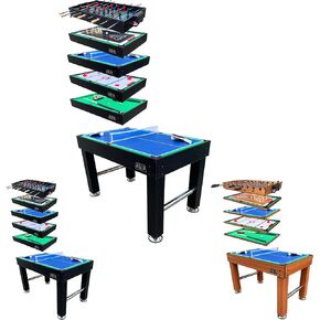 KICK Pentacle 55″ 5-in-1 Multi Game Table - Combo Game Table Set - Foosball, Billiards/Pool, Push Hockey, Shuffleboard and Bowling for Home, Game Room, Friends and Family!