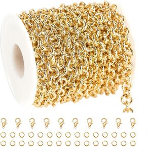 16.4 Feet Aluminum Jewelry Chain Roll Gold Plated Oval Paperclip Chain for Jewelry Making Hip Pop Rapper Necklace Choker DIY Jewelry Supplies Findings in Kuwait