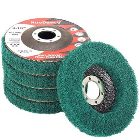 10Pcs 120 & 180 Grit Scout Flap Disc 4 1/2 Inch Angle Grinder Attachment for Metal & Stainless Steel Scouring Pads Polishing Wheel Sanding Disc Paint Rust Remover