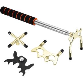PATIKIL Retractable Billiards Cue Stick Bridge, Pool Cue Accessory with Removable Metal Low/High/Cross Bridge Head for Pool Table Competition