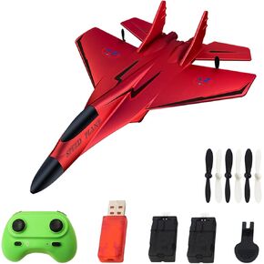 Remote Control Airplane, RC Plane Remote Control 2CH 2.4Ghz RC Plane with Lights, Remote Control Airplanes Foam RC Fighter Airlane Jet for Kids and Beginners（Blue）