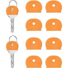 Key Cap Covers, 10 Pcs Silicone Half-Round Keys Identifiers Sleeve, Coded Tag Marker Protectors Cover for Flat House Keys Green