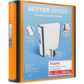 Staples Better Binder, 2-Inch, Yellow