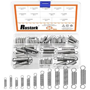 100Pcs 25 Sizes Stainless Steel Extension Spring Assortment Kit Extension and Compression Springs Mechanical Springs with Hook End Small Spring Tension Spring for Shop Home Repairs DIY