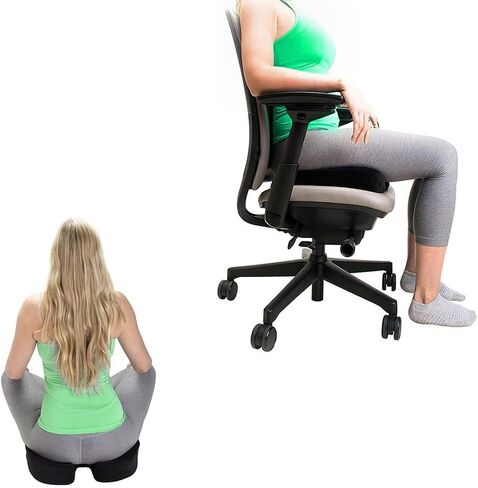 JUWENIN,Coccyx Orthopedic Comfy Pro Memory Foam Seat Cushion for for Home Office Desk Chairs, Auto Seats, Sports Stadium Seats (Grey) in Kuwait