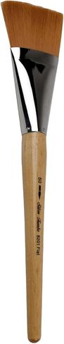 Silver Brush Limited 8201-40 Silver Jumbo Golden Taklon Flat Paintbrush for Oil, Acrylic, Heavy Body Paints, Gesso & Grounds, Varnish & Top Coat, Size 40, Mid Length Handle in Kuwait