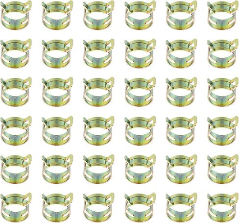 PATIKIL Spring Band Hose Pipe Clamps for 20-24 mm OD Hose, 50 Pack Silicone Vacuum Constant Tension Band Clips for Fuel Line Silicone Air Hose Tube Water Pipe, Gold in Saudi Arabia