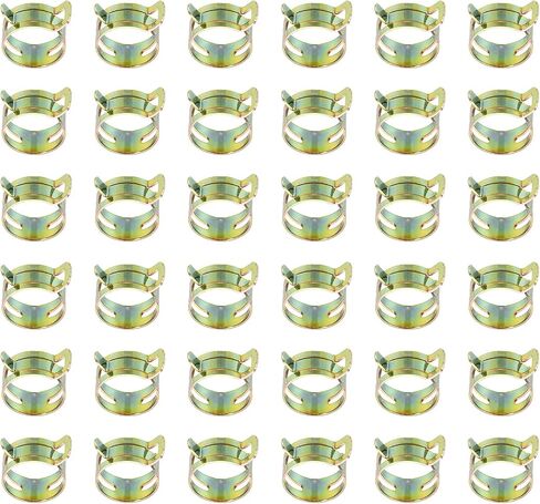 PATIKIL Spring Band Hose Pipe Clamps for 12-13.6 mm OD Hose, 50 Pack Silicone Vacuum Constant Tension Band Clips for Fuel Line Silicone Air Hose Tube Water Pipe, Gold in Saudi Arabia