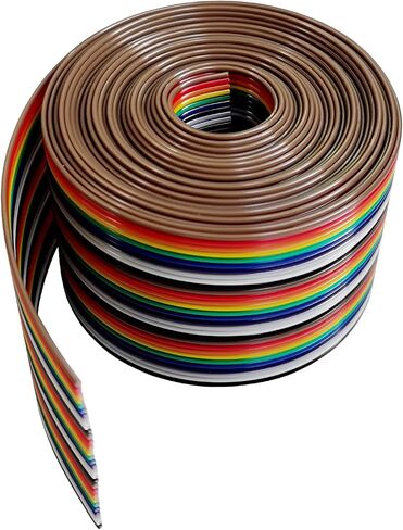 4 M 16-Wire 1.27 mm Pitch Rainbow Color Flat Ribbon Cable IDC Wire Cable 28 AWG UL2651 (16 Wire 4 Meters) in Saudi Arabia