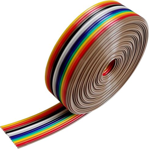 4 M 16-Wire 1.27 mm Pitch Rainbow Color Flat Ribbon Cable IDC Wire Cable 28 AWG UL2651 (16 Wire 4 Meters) in Saudi Arabia
