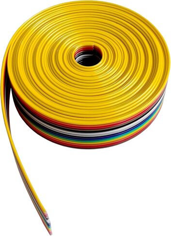 4 M 16-Wire 1.27 mm Pitch Rainbow Color Flat Ribbon Cable IDC Wire Cable 28 AWG UL2651 (16 Wire 4 Meters) in Saudi Arabia