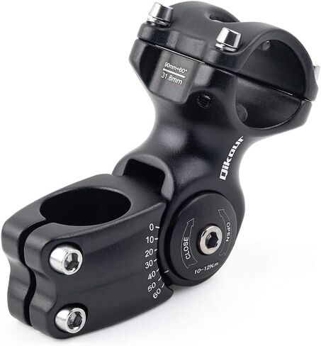 Bike Stem Adjustable 60 Degree 31.8mm (1-1/4") / 25.4mm (1") Handlebar Stem for MTB, Road Bike, Fits Standard 28.6mm (1-1/8") Steering Tube in Saudi Arabia