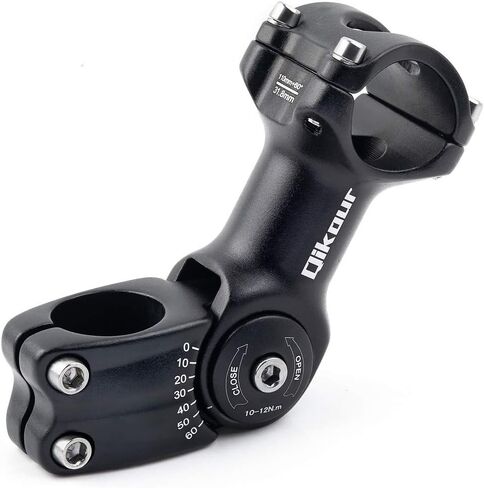 Bike Stem Adjustable 60 Degree 31.8mm (1-1/4") / 25.4mm (1") Handlebar Stem for MTB, Road Bike, Fits Standard 28.6mm (1-1/8") Steering Tube in Saudi Arabia