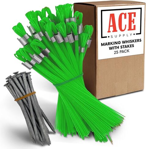 Orange Marking Whiskers With Stakes - 25 Pack - Durable Marking Whisker Set - Use Survey Whiskers As Ground Markers, Construction Markers, Or Trail Markers in Saudi Arabia