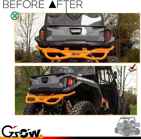 Upgraded 2 PCS UTV Tail Lights for Polaris Ranger 570 Full Size XP 900 Ranger 570 900 1000 GENERAL 1000 2015 - 2020, [Double Side Full LED Design] Red LED Taillights Rear Brake Stop Light-Smoked Lens in Saudi Arabia