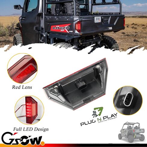 Upgraded 2 PCS UTV Tail Lights for Polaris Ranger 570 Full Size XP 900 Ranger 570 900 1000 GENERAL 1000 2015 - 2020, [Double Side Full LED Design] Red LED Taillights Rear Brake Stop Light-Smoked Lens in Saudi Arabia
