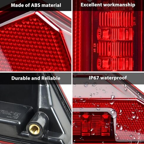 Upgraded 2 PCS UTV Tail Lights for Polaris Ranger 570 Full Size XP 900 Ranger 570 900 1000 GENERAL 1000 2015 - 2020, [Double Side Full LED Design] Red LED Taillights Rear Brake Stop Light-Smoked Lens in Saudi Arabia