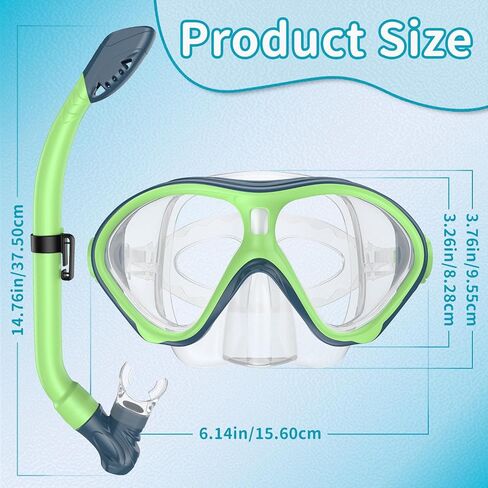 Gintenco Snorkeling Gear for Kids, Dry Top Kids Snorkel Set for Age 6-14, Anti-Fog Tempered Glass Swimming Goggles Anti Leak Diving Mask 180 Degree View for Youth Toddler Girls Boys in Saudi Arabia