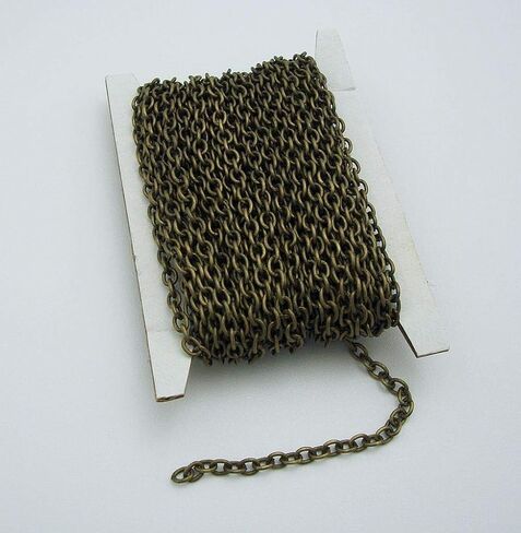 Findings Stop Brand 15ft Spool Round Cable Unfinished Chain-3x2x0.6mm Jewelry Making Supply. (Gun Metal) in Kuwait