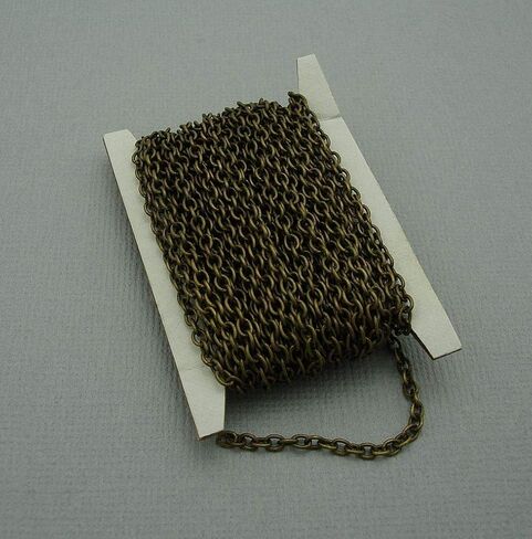 Findings Stop Brand 15ft Spool Round Cable Unfinished Chain-3x2x0.6mm Jewelry Making Supply. (Gun Metal) in Kuwait