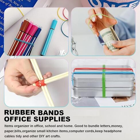 Rubber Bands, 600PCS Size16 Strong Durable Elastic Bands #16 Rubber Bands for Office Supplies Home School File Rubber Band(2-1/2" x 1/16") in Kuwait