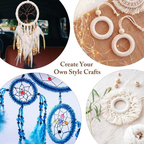 SUPVOX 12pcs Dreamcatcher Rings Plastic Macrame Hoops for DIY Craft, 10 Inch White Circles for Macrame and Dreamcatcher Projects in Kuwait