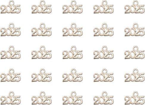 Ruwado 50 Pcs 2025 Year Jewelry Making Kits Metal Small Signet 1.4 x 0.9 cm Cute Kits for Bracelet Necklace Earring Keychain Crafting DIY Graduation Tassel Parties Decoration (Colorful) in Kuwait